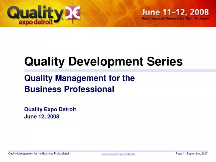 quality development series