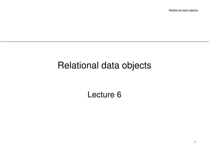 relational data objects