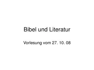 bibel und literatur