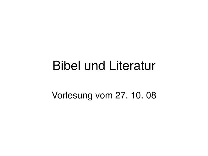 bibel und literatur
