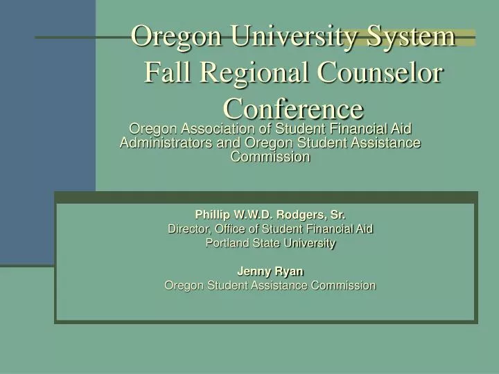oregon university system fall regional counselor conference