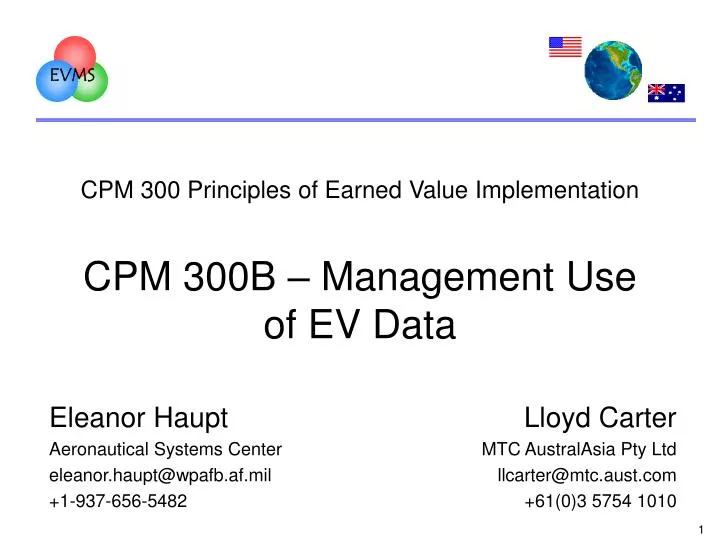 cpm 300 principles of earned value implementation cpm 300b management use of ev data