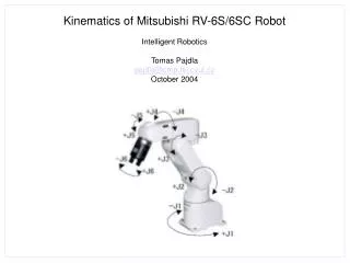 Kinematics of Mitsub i shi RV- 6S/6SC Robot Intelligent Robotics Tomas Pajdla pajdla@cmp.fel.cvut.cz October 2004