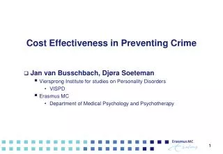 Cost Effectiveness in Preventing Crime
