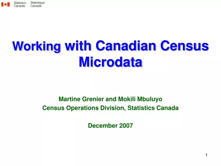 working with canadian census microdata