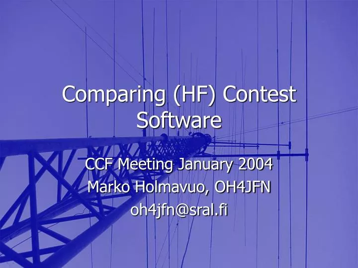 comparing hf contest software