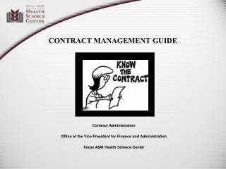 CONTRACT MANAGEMENT GUIDE