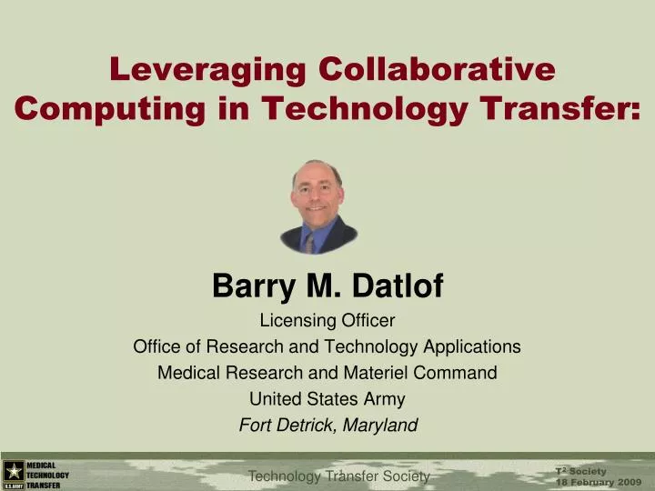leveraging collaborative computing in technology transfer