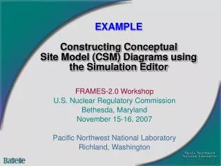 EXAMPLE Constructing Conceptual Site Model (CSM) Diagrams using the Simulation Editor