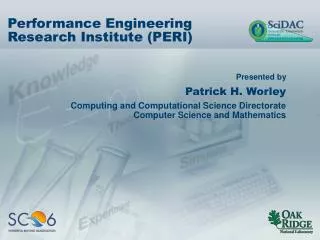 Performance Engineering Research Institute (PERI)
