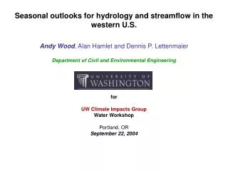 Seasonal outlooks for hydrology and streamflow in the western U.S.