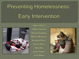 Preventing Homelessness: Early Intervention