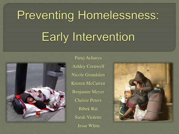 preventing homelessness early intervention