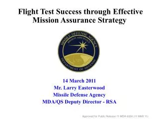 Flight Test Success through Effective Mission Assurance Strategy