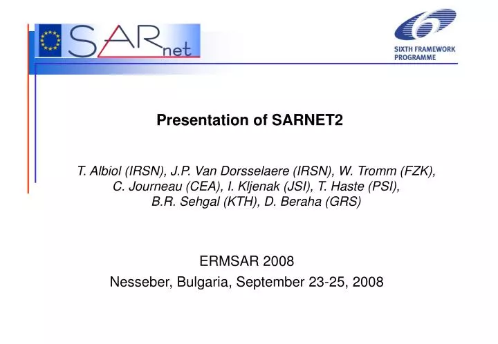 presentation of sarnet2