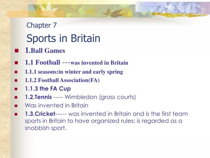chapter 7 sports in britain