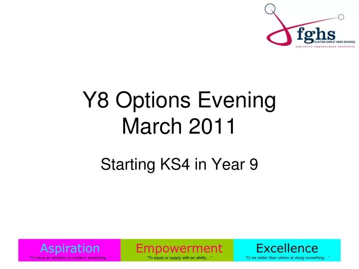 y8 options evening march 2011