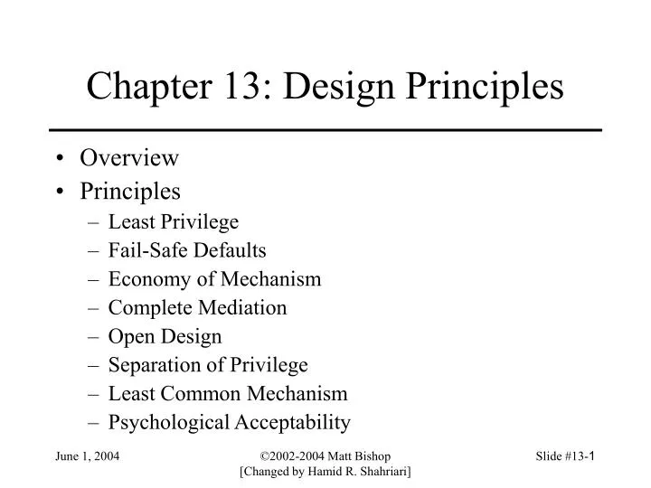 chapter 13 design principles