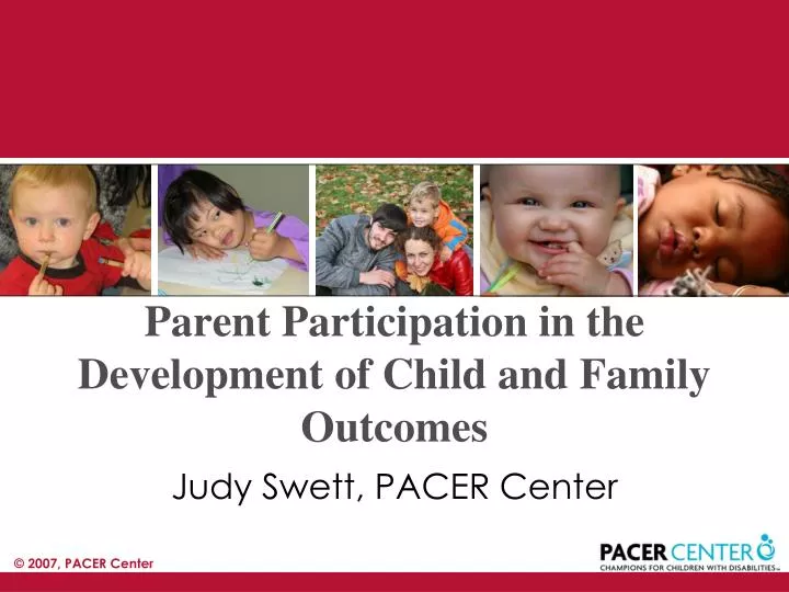 parent participation in the development of child and family outcomes
