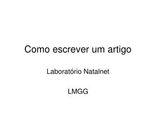 como escrever um artigo
