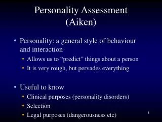 Personality Assessment (Aiken)
