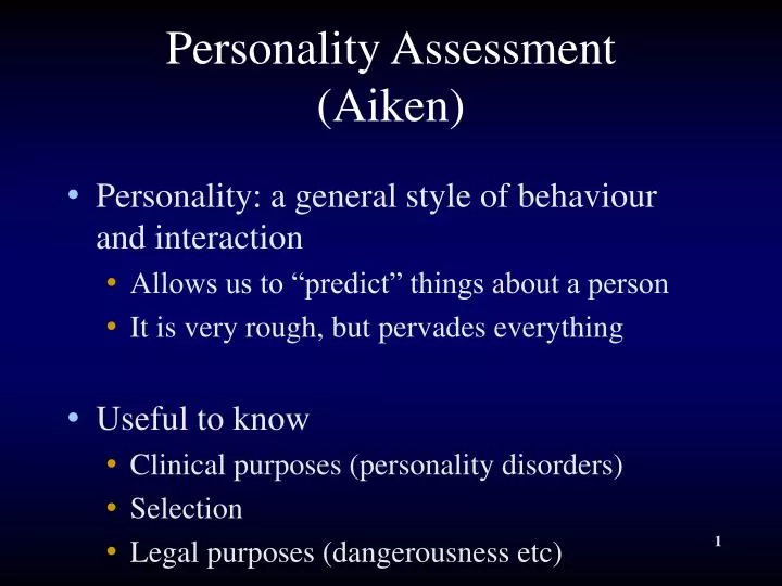 personality assessment aiken