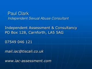 Paul Clark Independent Sexual Abuse Consultant