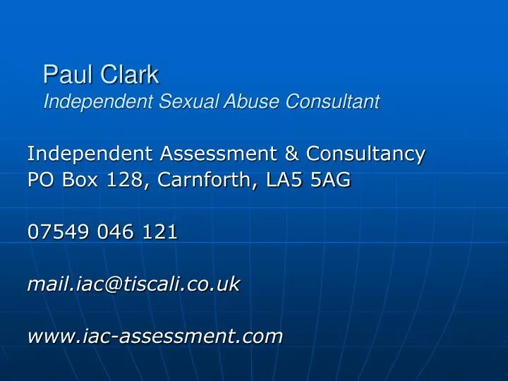 paul clark independent sexual abuse consultant
