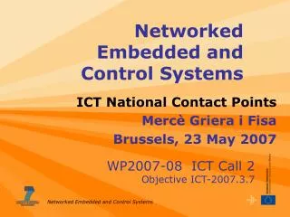 Networked Embedded and Control Systems