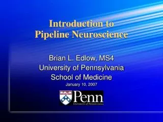 Introduction to Pipeline Neuroscience