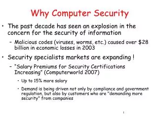 Why Computer Security