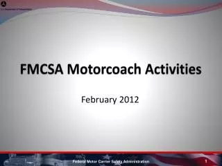 FMCSA Motorcoach Activities