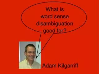 What is word sense disambiguation good for?