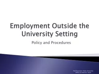 Employment Outside the University Setting