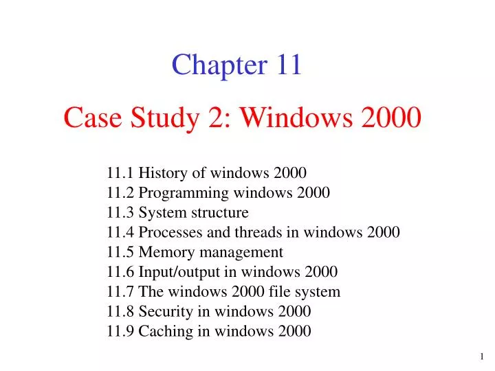 case study 2 windows 2000