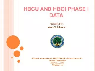 HBCU AND HBGI PHASE I DATA