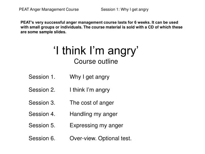 i think i m angry course outline