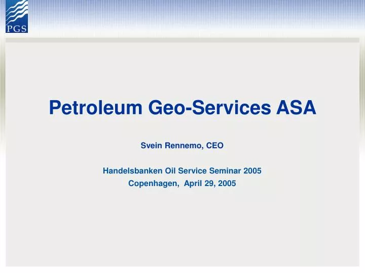 petroleum geo services asa