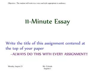 11-Minute Essay
