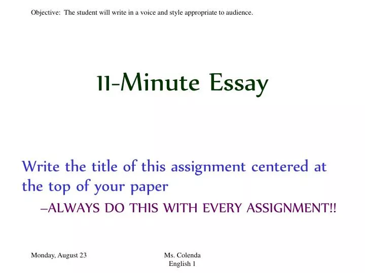 11 minute essay