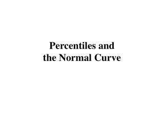 Percentiles and the Normal Curve