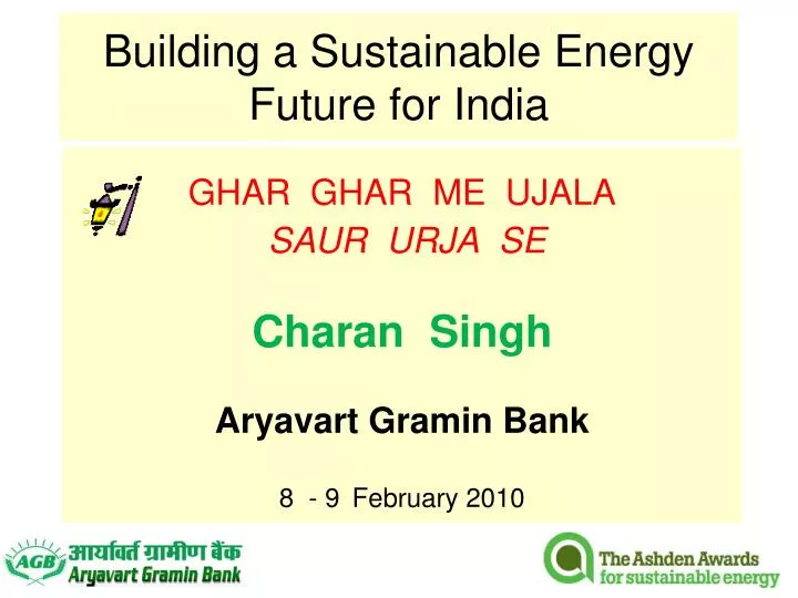 building a sustainable energy future for india