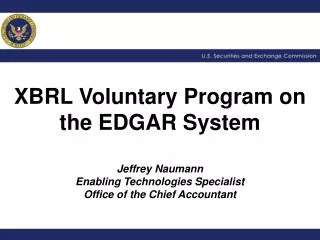 XBRL Voluntary Program on the EDGAR System