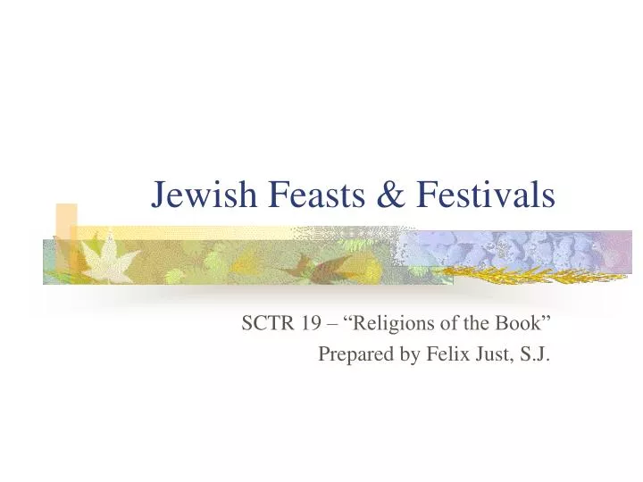 jewish feasts festivals