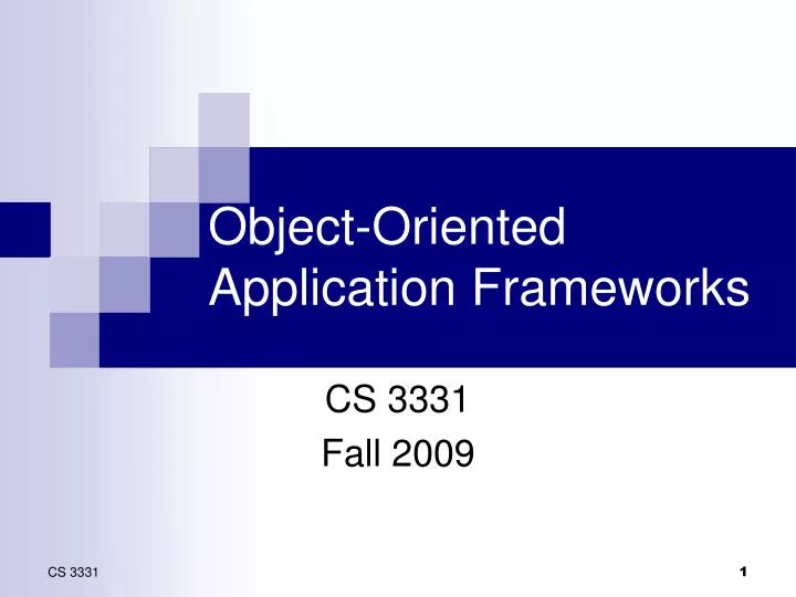 object oriented application frameworks