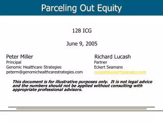 Parceling Out Equity