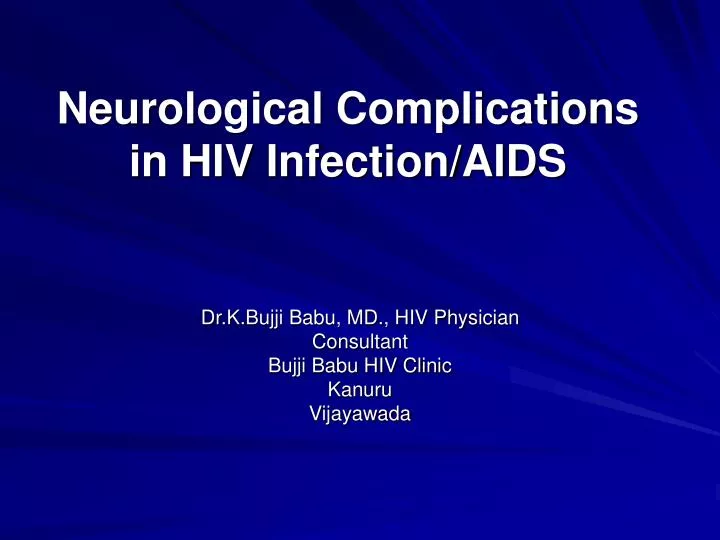 neurological complications in hiv infection aids