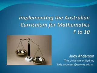 Implementing the Austra lia n Implementing the Australian Curriculum for Mathematics F to 10