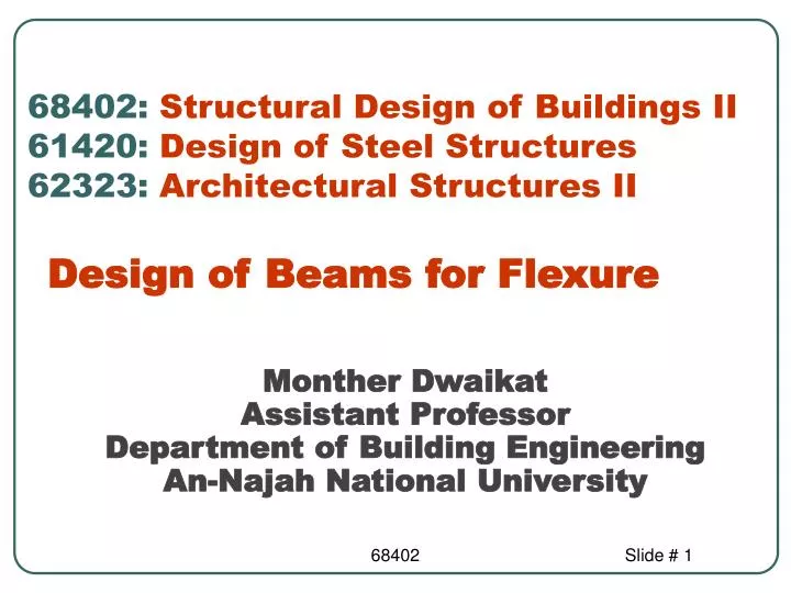 monther dwaikat assistant professor department of building engineering an najah national university