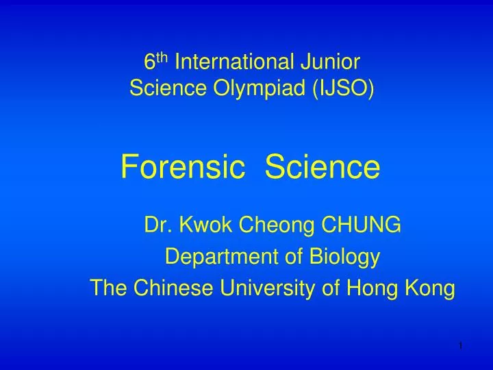 dr kwok cheong chung department of biology the chinese university of hong kong
